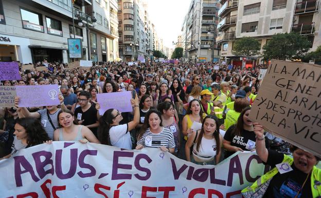 Manifestación contra la puesta en libertad de 'La Manada'.