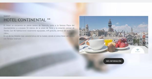 Página web del Hotel Continental en Sweet Hoteles. Con este hotel empezó la aventura de Luis y Sergio. 