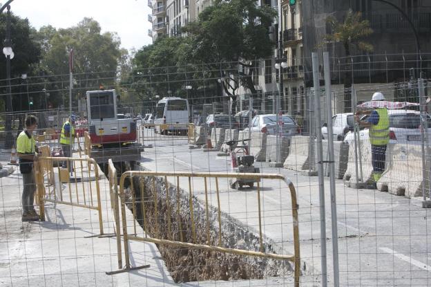 Obras en Blanquerías, la pasada semana. 