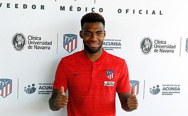 Thomas Lemar, a su llegada al reconocimiento médico. 