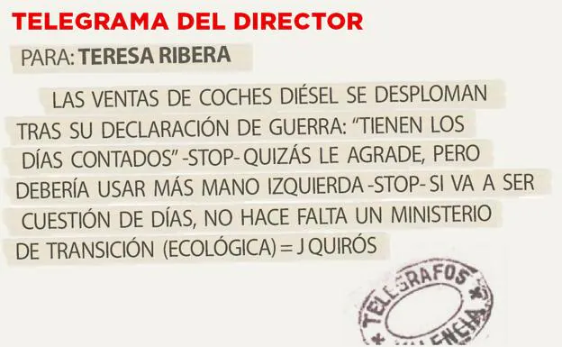 Telegrama para Teresa Ribera