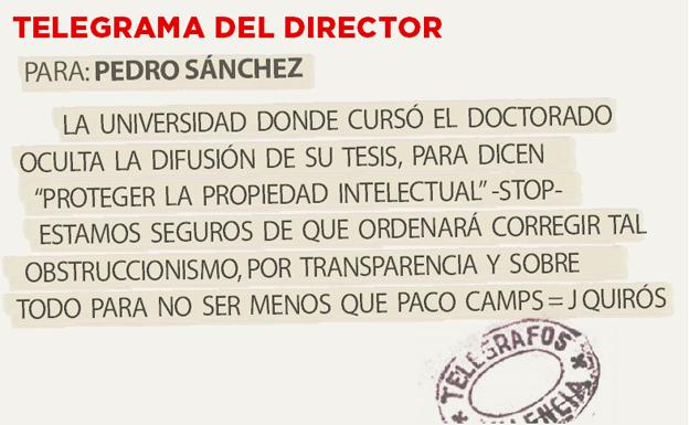 Telegrama para Pedro Sánchez