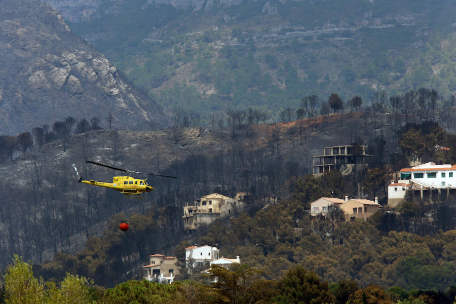 La zona de la Marxuqera (Gandía) calcinada por el incendio