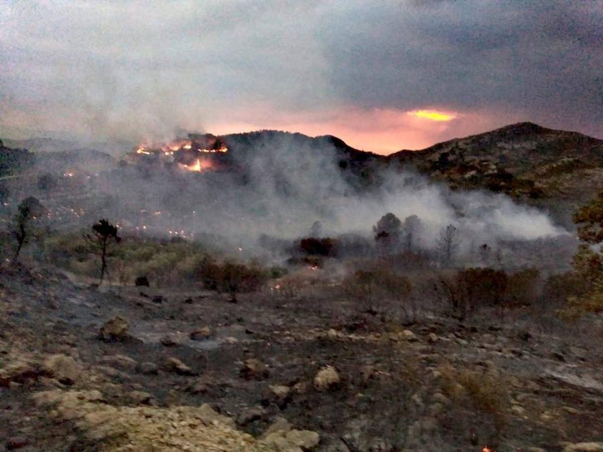 Las zonas arrasadas por el fuego.