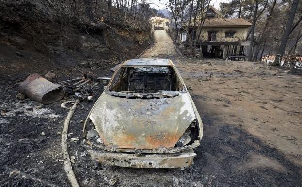 Incendio de Llutxent: El Consell recibe 750.000 € para las zonas afectadas por el fuego