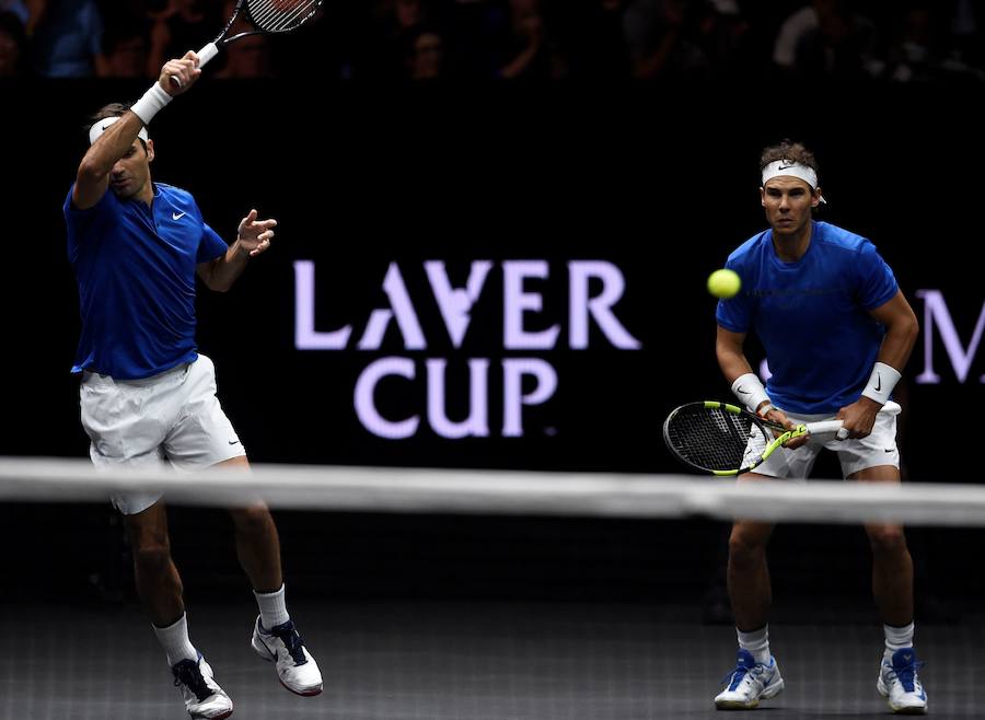 Nadal y Federer, durante la Laver Cup del pasado año.