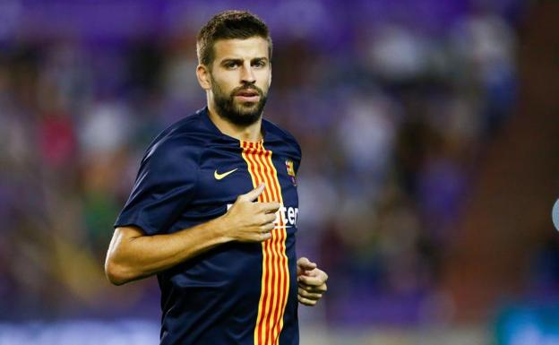 Gerard Piqué durante el partido contra el Valladolid