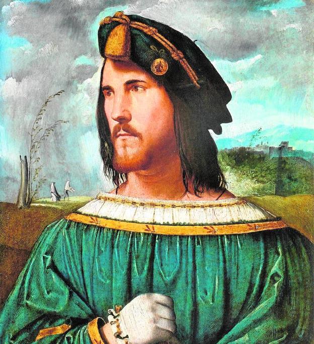 Retrato. César Borgia, con la mirada perdida, en un retrato.