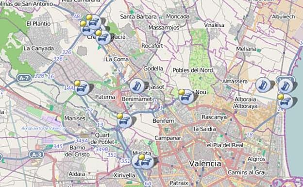 Tráfico en Valencia | Un accidente provoca 14 km de atascos en el bypass en Paterna