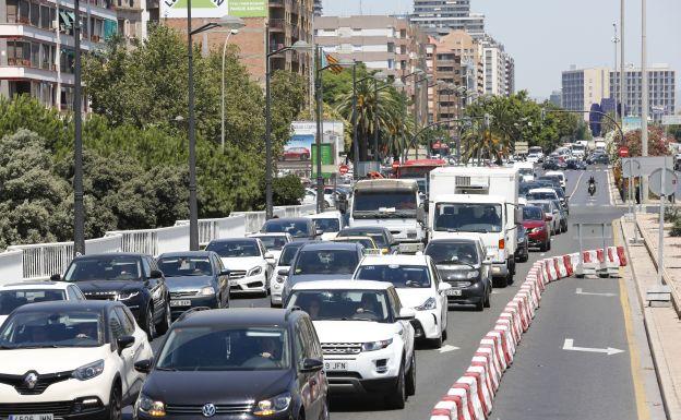 Congestión en la ciudad de Valencia.