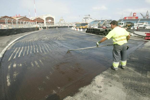 Obras del circuito de la F-1 en Valencia. 