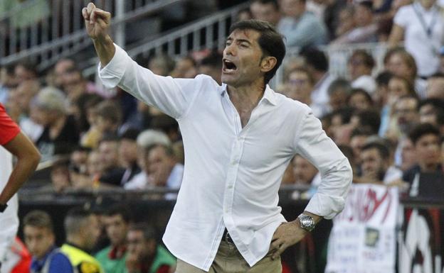 Marcelino durante el pasado Valencia-Betis.