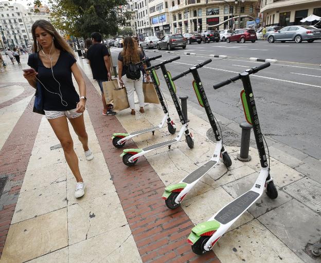 Patinetes eléctricos que requisó la Policía. 