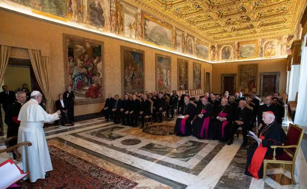 El papa Francisco durante la audiencia privada.