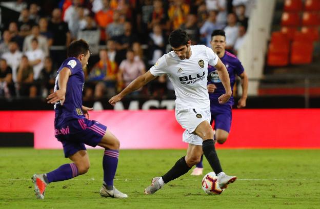 Guedes, durante el encuentro ante el Celta. 