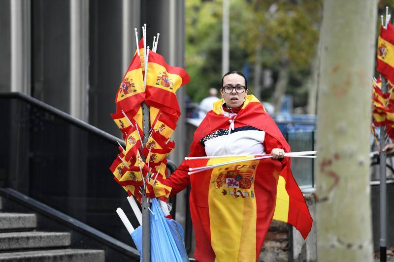 os Reyes han presidido este viernes el desfile del Día de la Fiesta Nacional, que ha llevado al centro de Madrid a casi 4.000 militares de los dos Ejércitos y la Armada, 88 aeronaves y 152 vehículos, acompañados de efectivos de la Guardia Civil, la Policía Nacional, Protección Civil y Salvamento Marítimo. Es el primer 12 de octubre del Gobierno de Pedro Sánchez y también el primero de Pablo Casado como líder del PP.