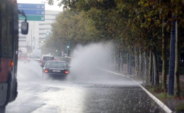 Lluvia en la ciudad de Valencia.