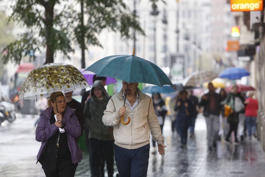 La ciudad de Valencia durante el temporal de gota fría.