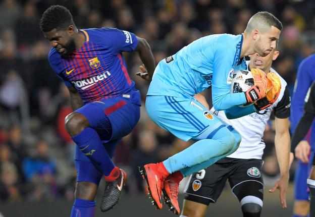 Umtiti y Jaume, en el último partido de Copa que jugó el Valencia. 