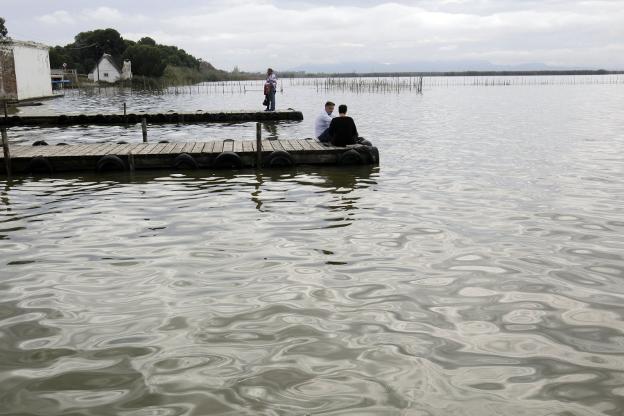 La Albufera, ayer, en plena crecida. 