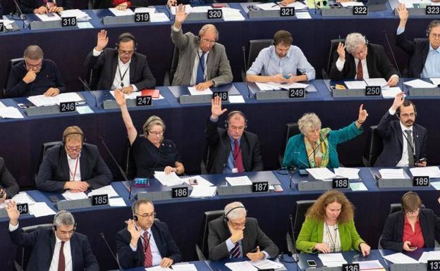 Votación en el Parlamento Europeo.