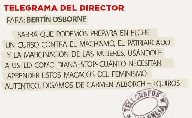 TELEGRAMA PARA BERTÍN OSBORNE