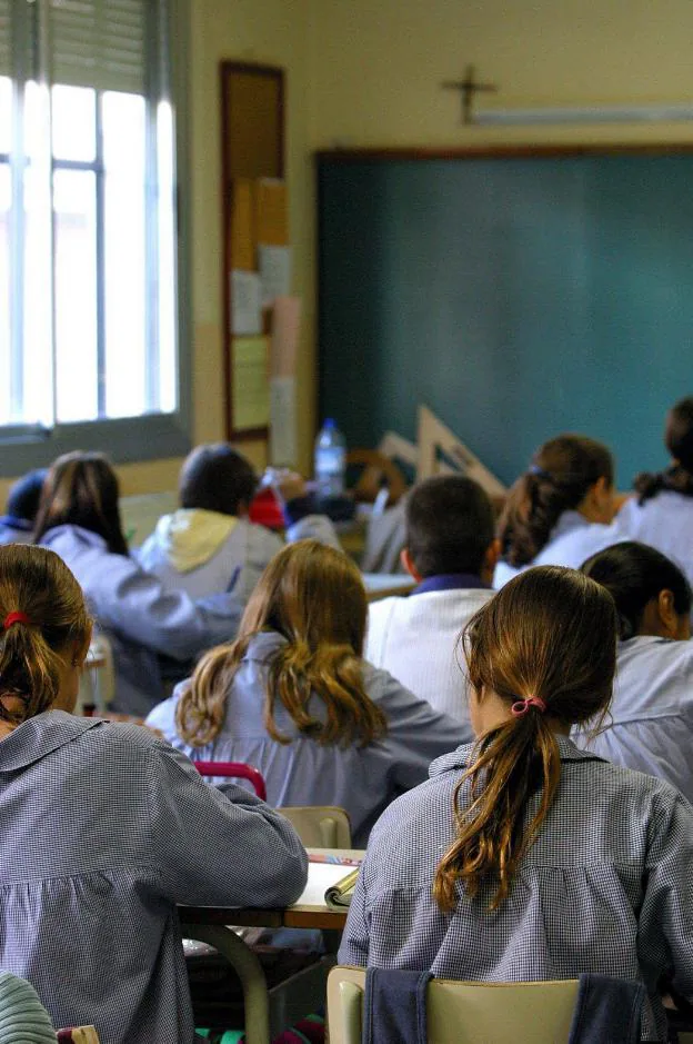 Alumnos en una escuela concertada. 