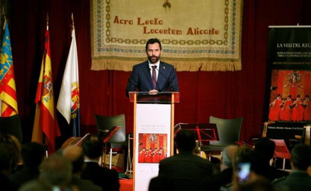 Roger Torrent, durante su parlamento en el acto celebrado en Alicante.
