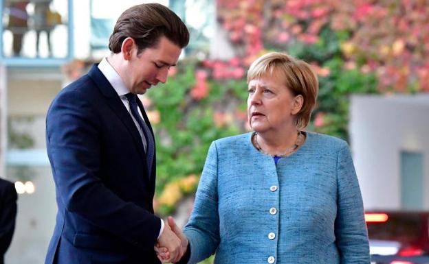 Angela Merkel y el canciller federal de la república alpina, Sebastian Kurz. 