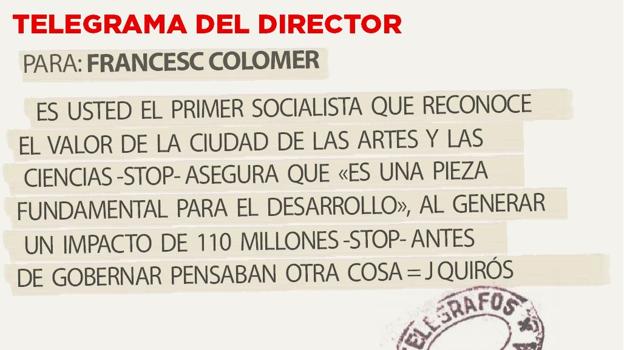 Telegrama para Francesc Colomer