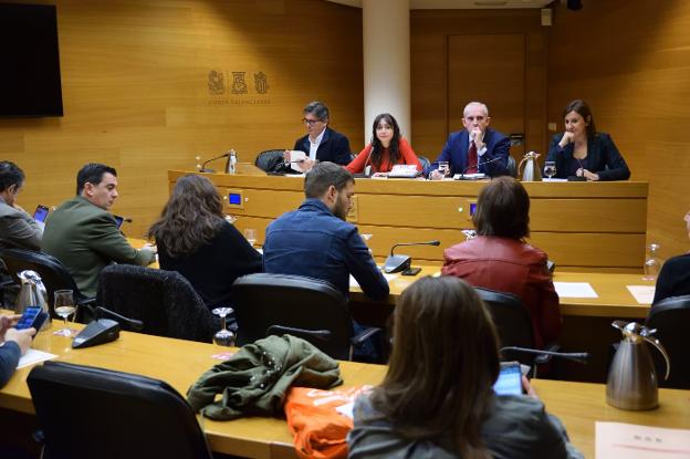 Miembros de la comisión de investigación del caso Taula en Les Corts. 