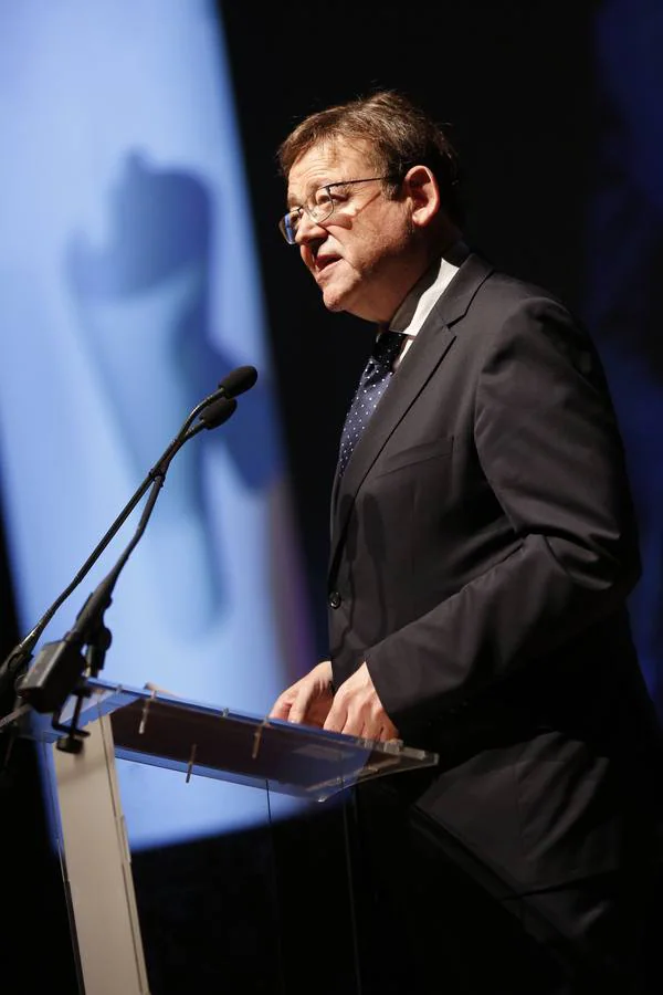 El presidente de la Generalitat, Ximo Puig, durante su intervención en la gala de los premios Valencianos para el Siglo XXI de LAS PROVINCIAS 2018