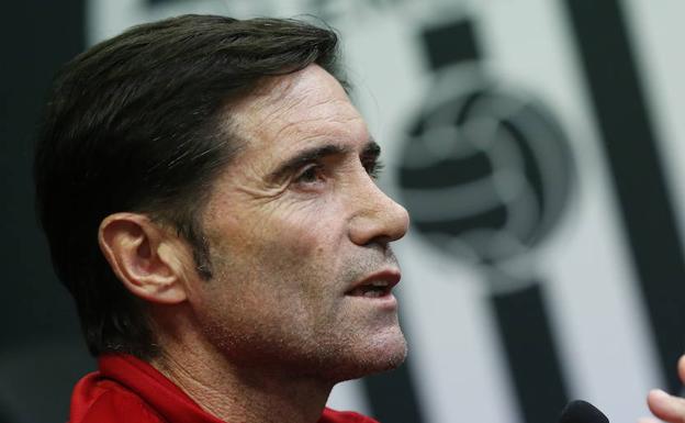 Marcelino en rueda de prensa.