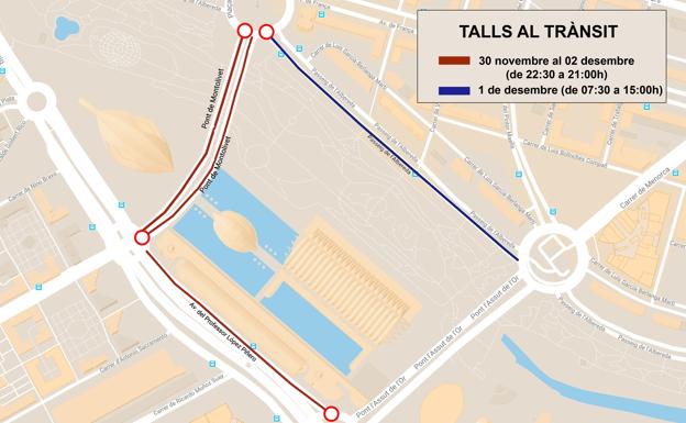 Cortes de tráfico en Valencia el viernes y sábado previos al Maratón. 