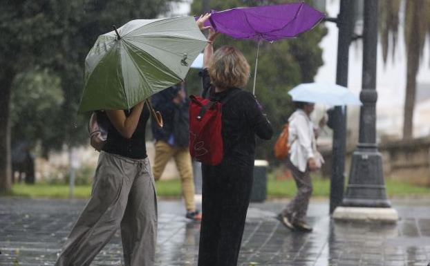 Lluvia en la ciudad de Valencia.