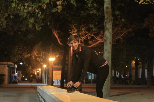 Paula Lorente, ayer, antes de correr por Aldaia. 