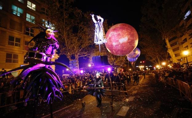 Cabalgata de Reyes de Valencia, en la tarde de este sábado.