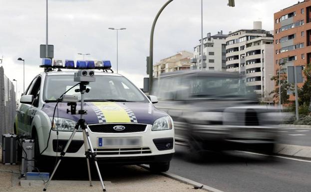 Un control de velocidad de la Policía Local.