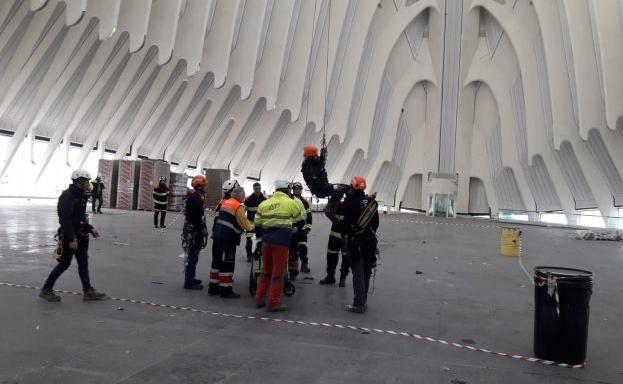 Trabajador herido en el Ágora de Valencia.