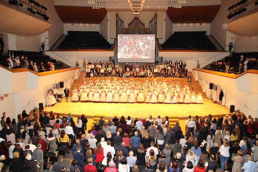 Las 46 fallas que conforman la agrupación del Marítimo celebraron en el Palau de la Música la exaltación de sus falleras mayores para las Fallas 2019. Al acto asistieron las falleras mayores de Valencia, Marina Civera y Sara Larrazábal. 