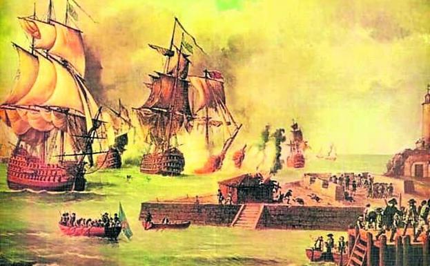 Pintura de la batalla naval de 1741.