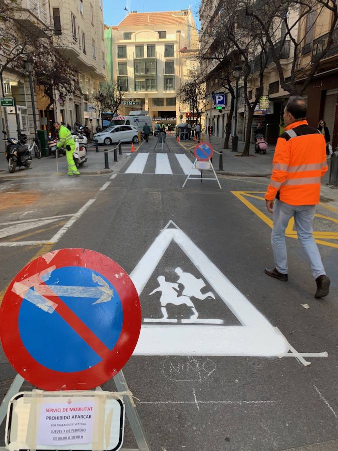 Fotos: Obras en la calle Cirilo Amorós de Valencia