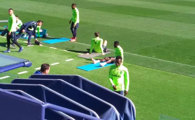 Boateng, durante el entrenamiento del martes con el Levante UD.