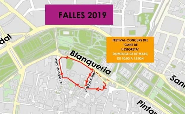 Fallas 2019 | Cant de l'Estoreta 2019: horario, recorrido y calles cortadas