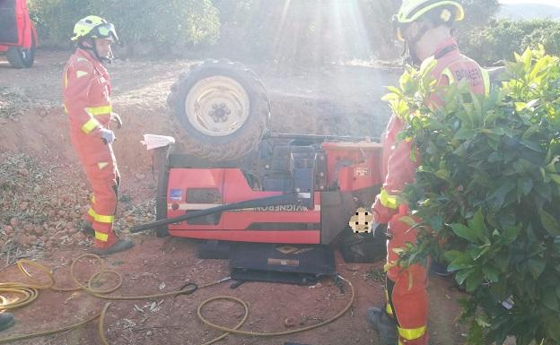 Accidente de un tractor este fin de semana en Pedralba-