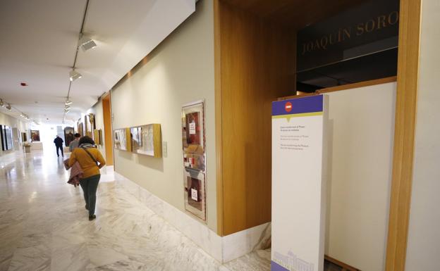 El acceso a la sala Sorolla está cerrado al público tras desmontar el Bellas Artes el espacio dedicado al pintor. 