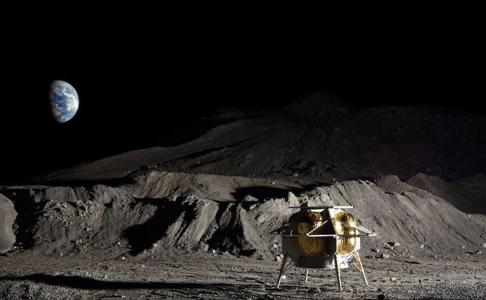 El módulo lunar no tripulado 'Beresheet' (en la imagen, una recreación), de 585 kilos de peso, salió el día 1 de marzo de Florida propulsado por un cohete Falcon 9. 