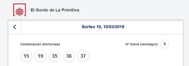 Gordo de la Primitiva de hoy 10 de marzo: comprobar resultados y premios  del domingo | Las Provincias