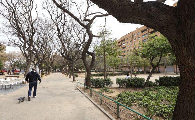 Parque en el distrito de Ruzafa de Valencia.