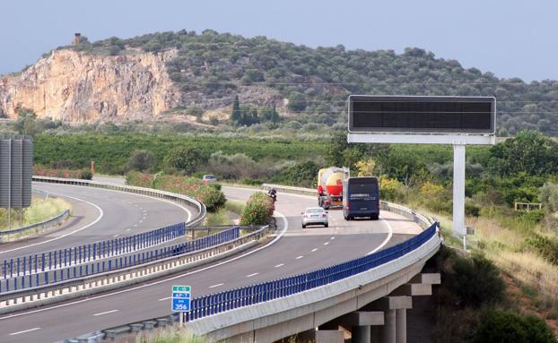 La autopista AP-7, a su paso por la provincia de Castellón. 